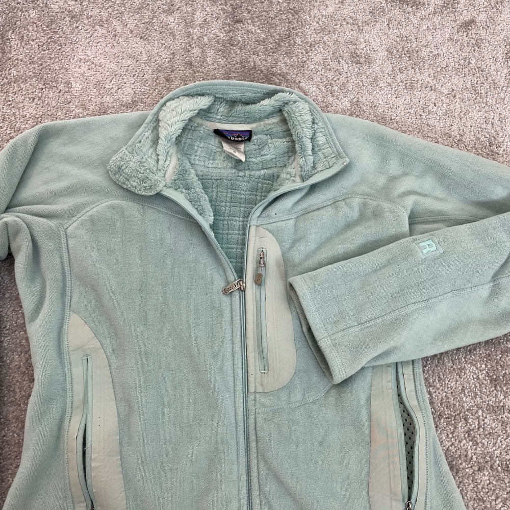 Patagonia R3 Jacket Women Medium Regulator Fleece Hi Loft Full Zip Mint Green